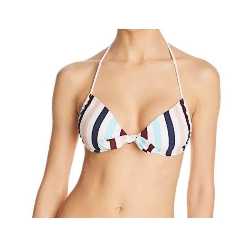 NWOT Shoshanna D Umbrella Stripe Tie Front Bikini Top 115814